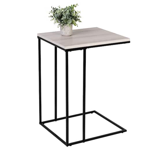 Honey Can Do 25&#x22; Natural Square C End Table